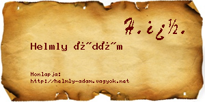 Helmly Ádám névjegykártya